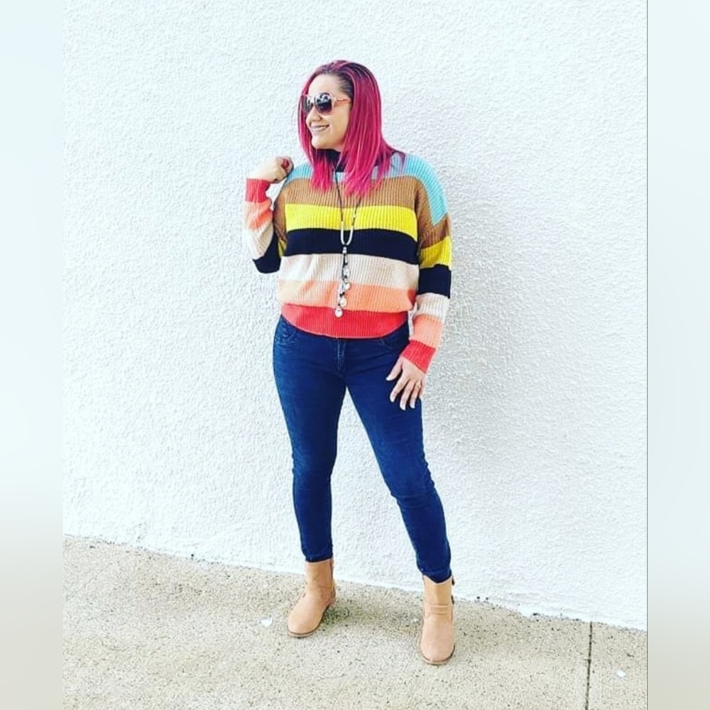 SHEIN Multi Color Sweater with horizontal lines